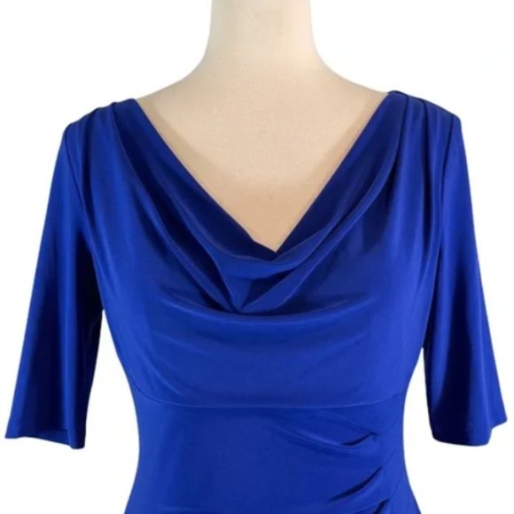 Ralph Lauren Cowl Neck Dress Side Drape Rouching Size 2 - Picture 4 of 17